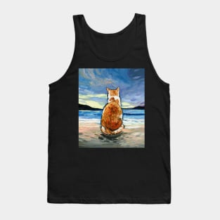 Beach Days - Orange and White Tabby Tank Top